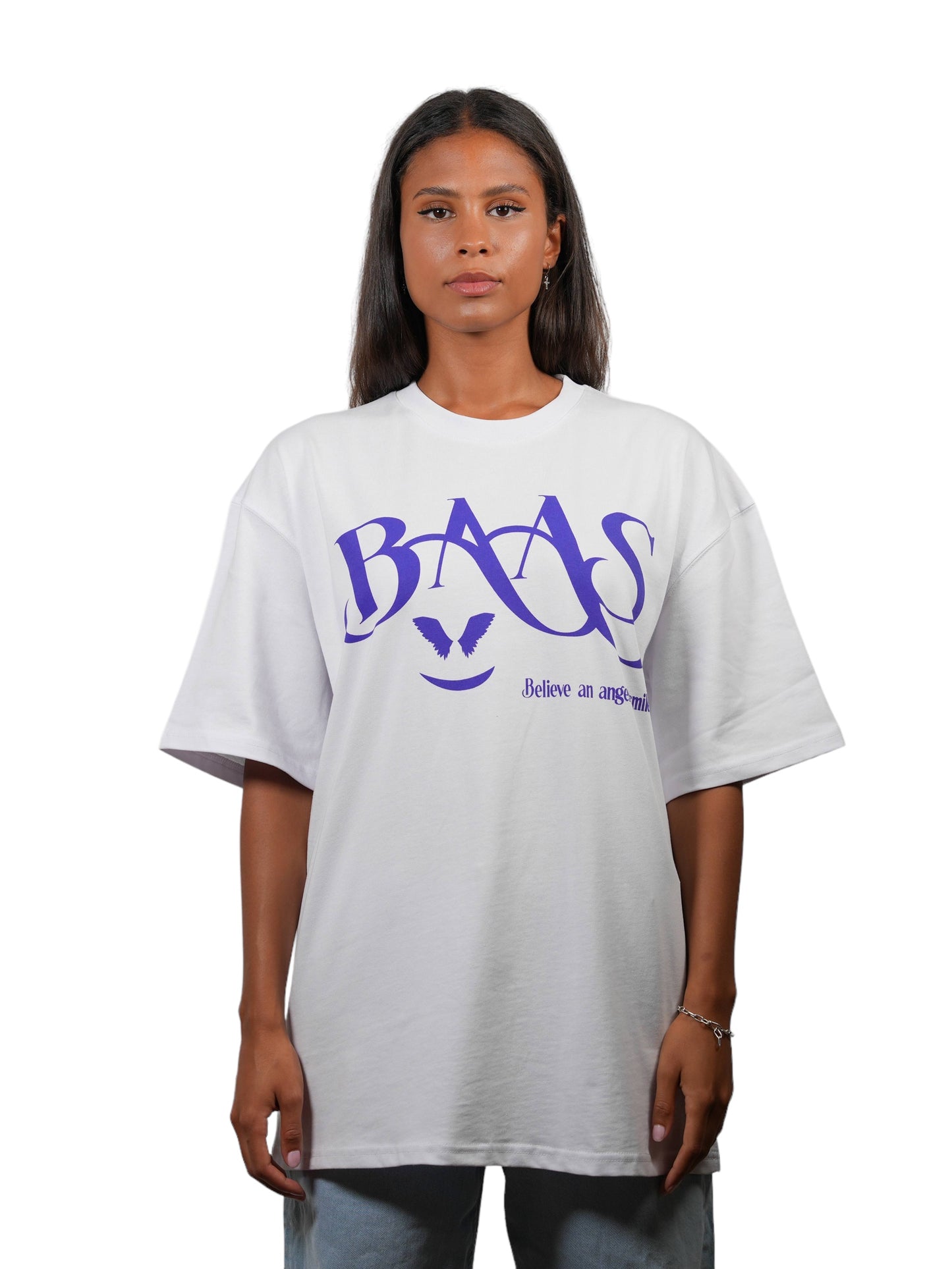 BAAS OVERSIZED TEE WHITE PURPLE